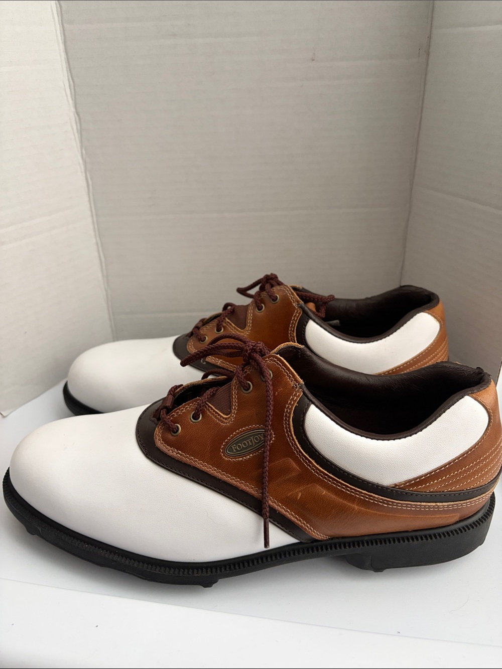 FootJoy White and Brown Golf Slip-On Loafers